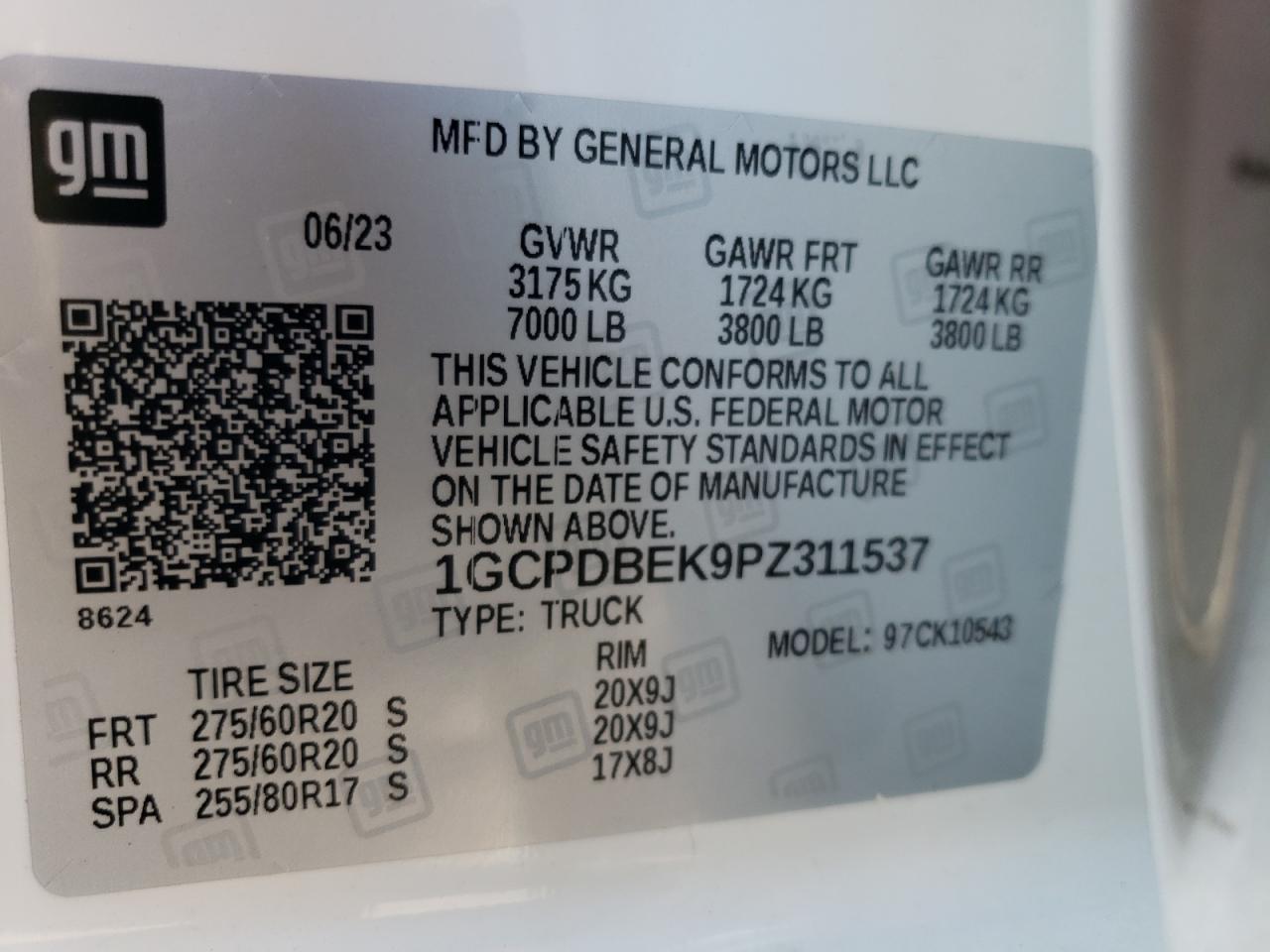 1GCPDBEK9PZ311537 CHEVROLET ALL Models 2023