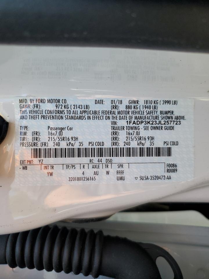 1FADP3K23JL257723 FORD FOCUS 2018