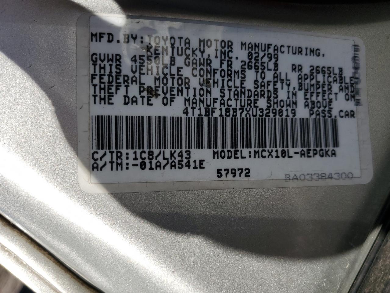 4T1BF18B7XU329019 1999 Toyota Avalon Xl