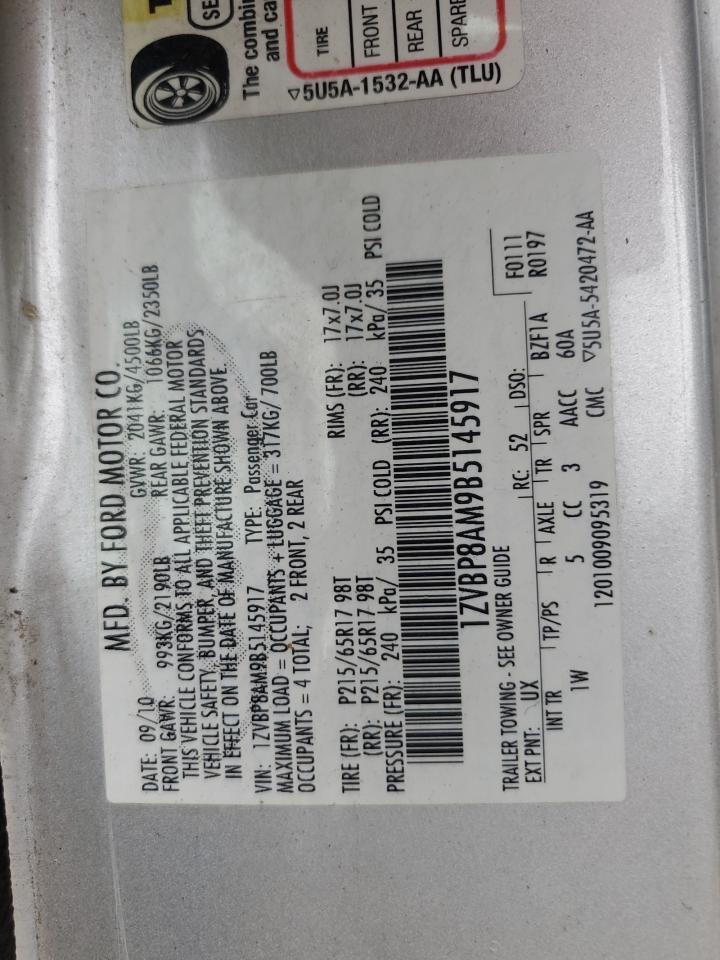 1ZVBP8AM9B5145917 2011 Ford Mustang