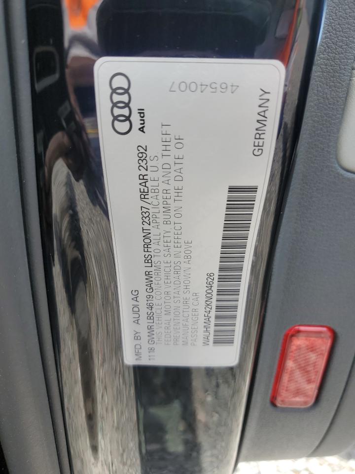 WAUHMAF42KN004626 2019 Audi A4 Premium Plus