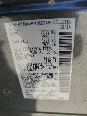 2015 Nissan Pathfinder S VIN: 5N1AR2MM1FC615422 Lot: 53008994