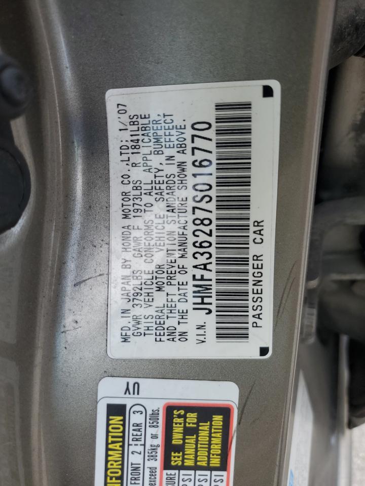 JHMFA36287S016770 2007 Honda Civic Hybrid