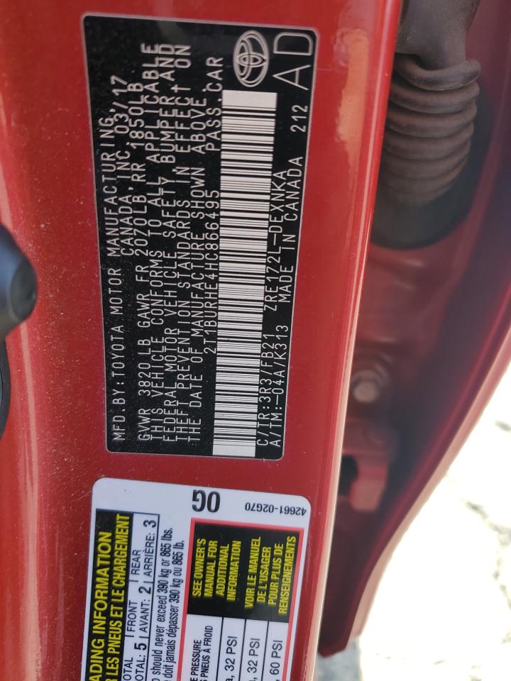 2T1BURHE4HC866495 TOYOTA COROLLA 2017