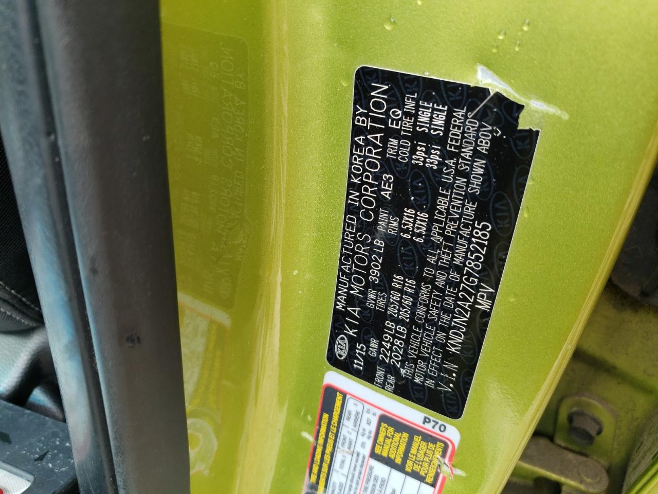 KNDJN2A27G7852185 2016 Kia Soul