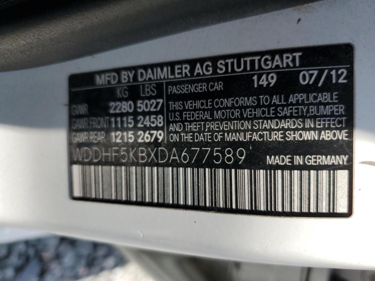 WDDHF5KBXDA677589 2013 Mercedes-Benz E 350