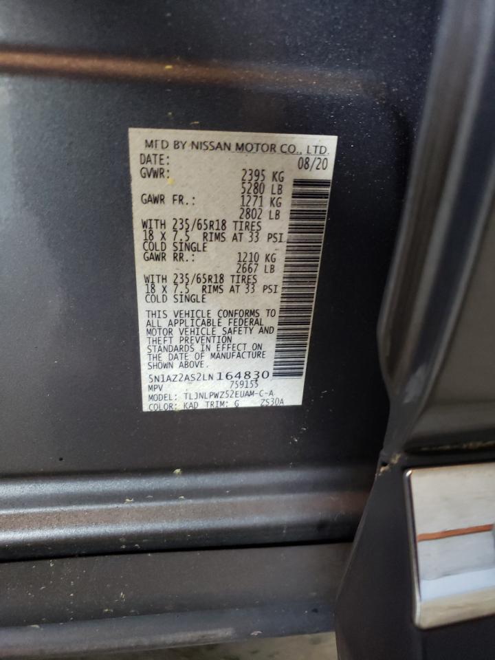 5N1AZ2AS2LN164830 2020 Nissan Murano S