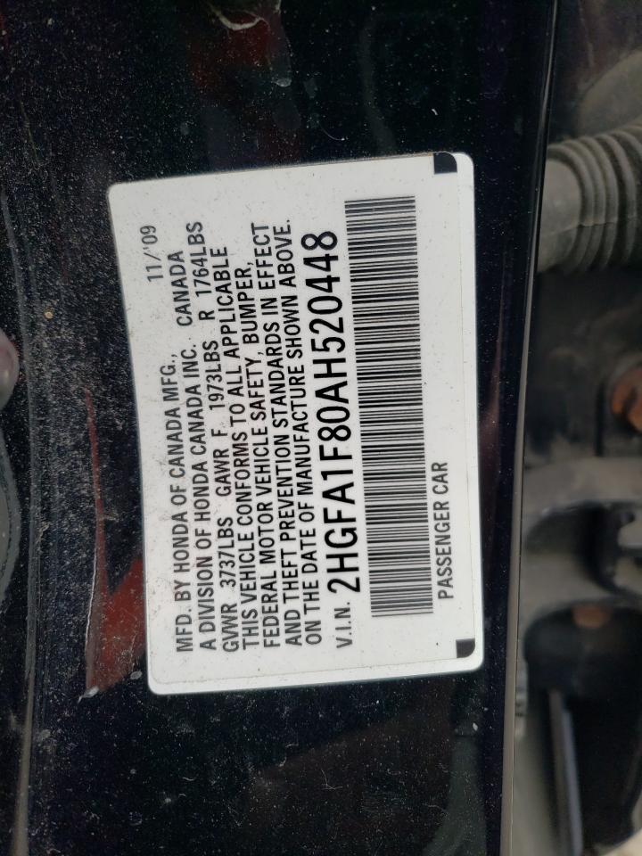 2HGFA1F80AH520448 2010 Honda Civic Ex