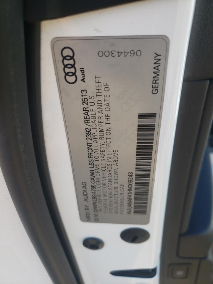 WAUANAF41HN009243 2017 Audi A4 Premium