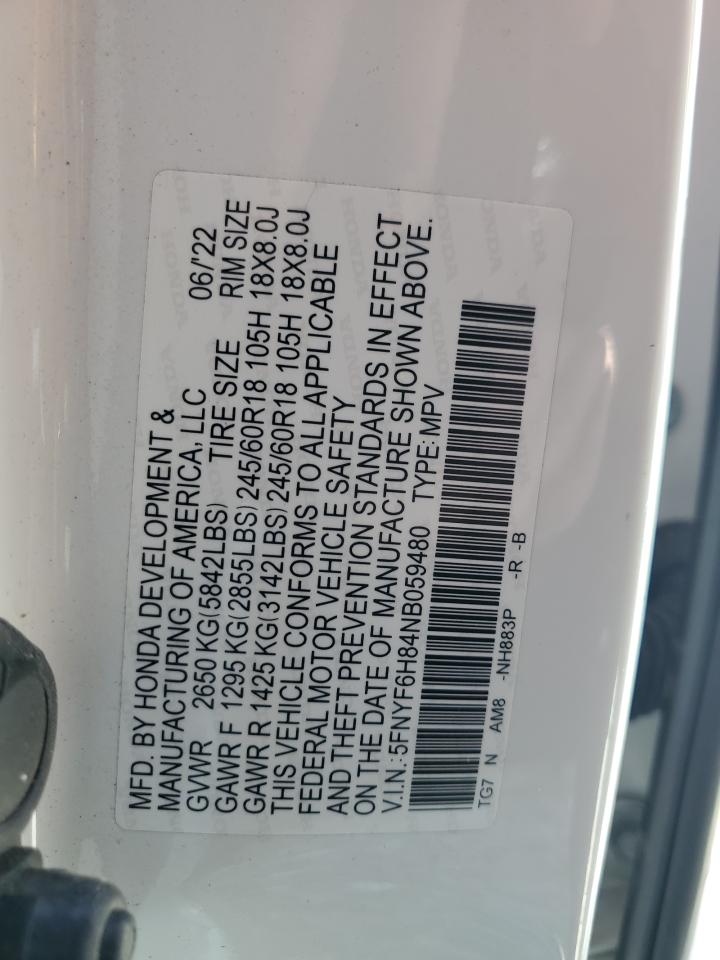 5FNYF6H84NB059480 2022 Honda Pilot Trailsport