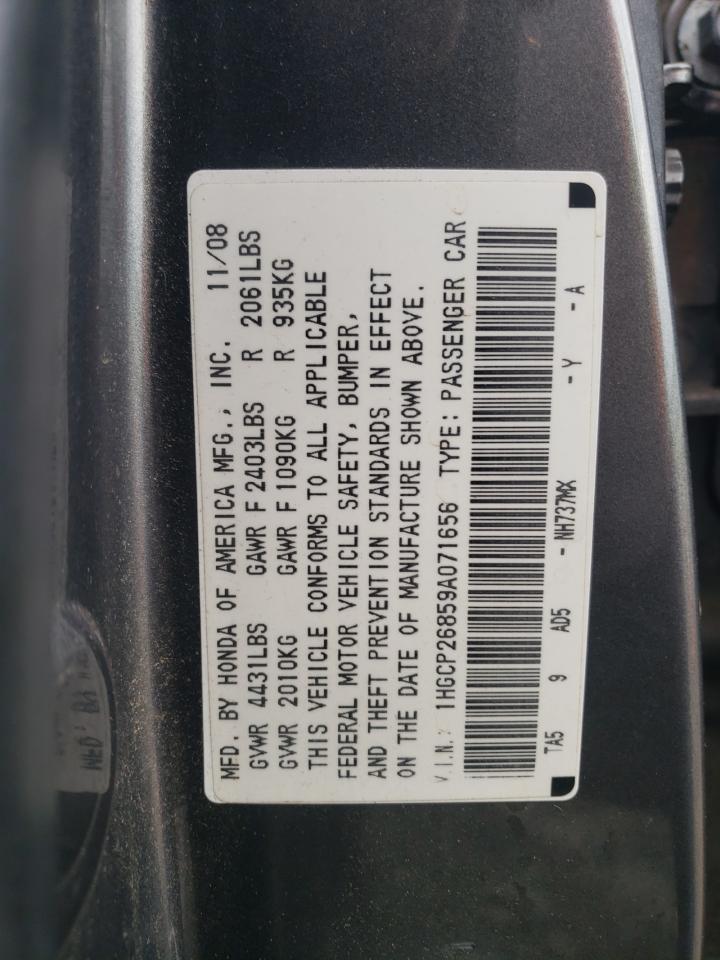 1HGCP26859A071656 2009 Honda Accord Exl