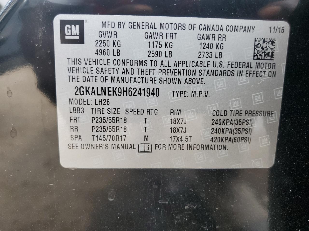 2GKALNEK9H6241940 2023 GMC Terrain Sle