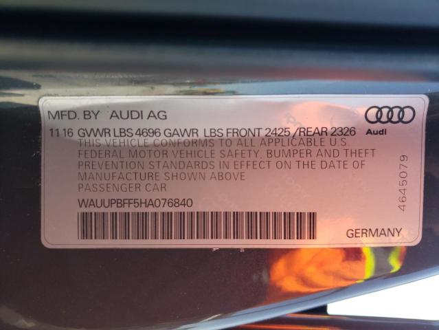 2017 AUDI E-TRON GT - WAUUPBFF5HA076840