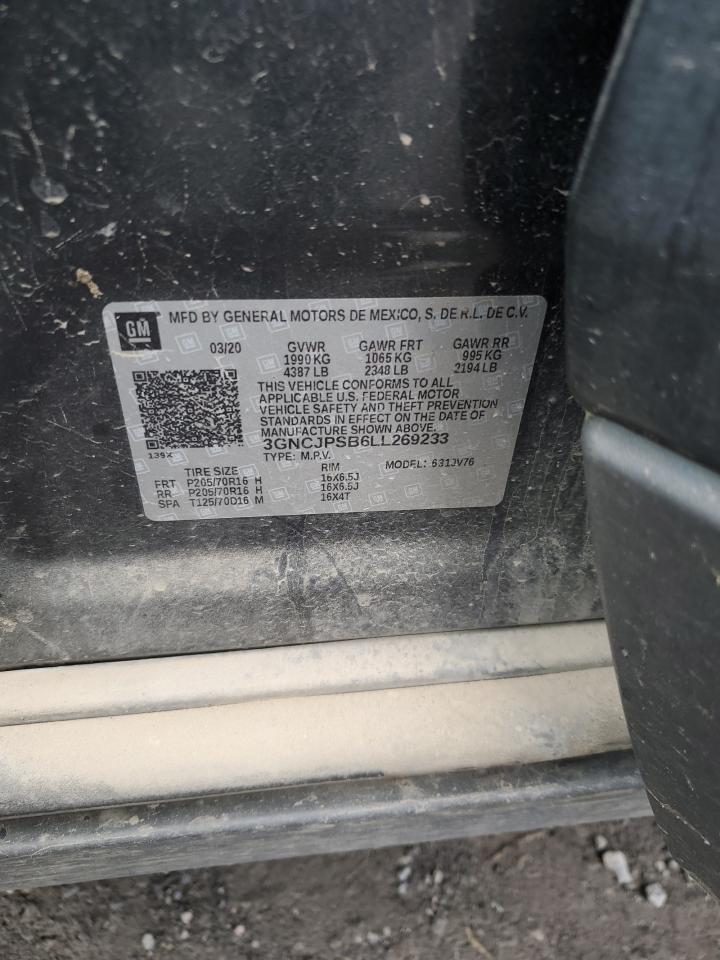 3GNCJPSB6LL269233 2020 Chevrolet Trax 1Lt