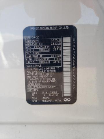 2021 Infiniti Qx50 Luxe VIN: 3PCAJ5BB9MF105849 Lot: 56015674