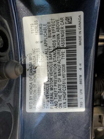 2020 Honda Civic Lx VIN: 2HGFC2F61LH512036 Lot: 53356164