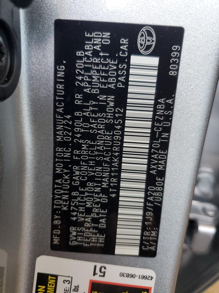 4T1R11AK4RU904512 TOYOTA CAMRY 2024
