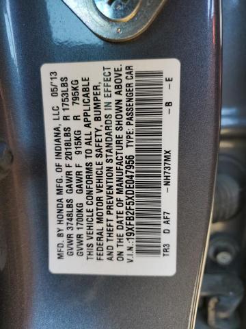 2013 Honda Civic Lx VIN: 19XFB2F5XDE047956 Lot: 55359504