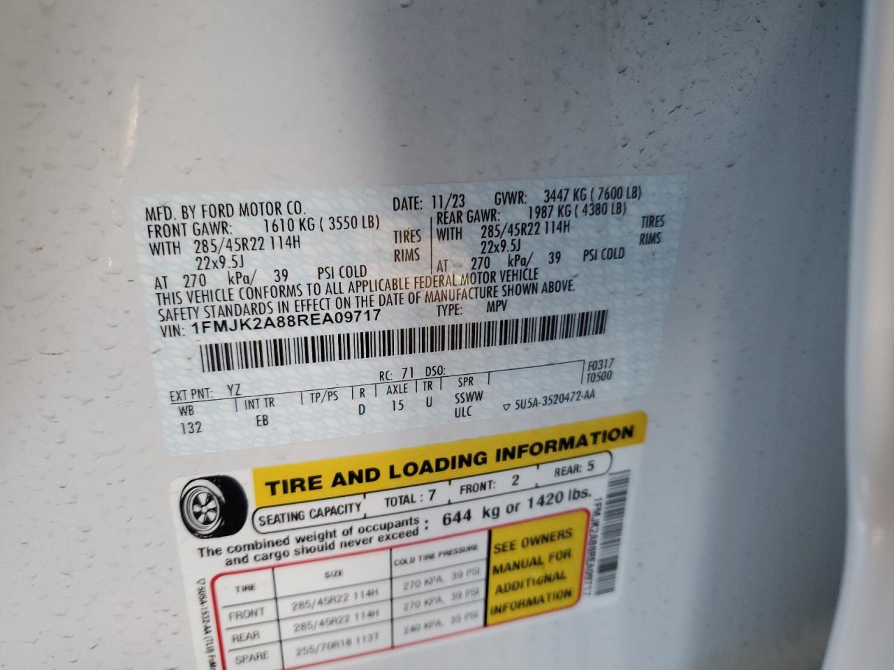 1FMJK2A88REA09717 FORD EXPEDITION 2024