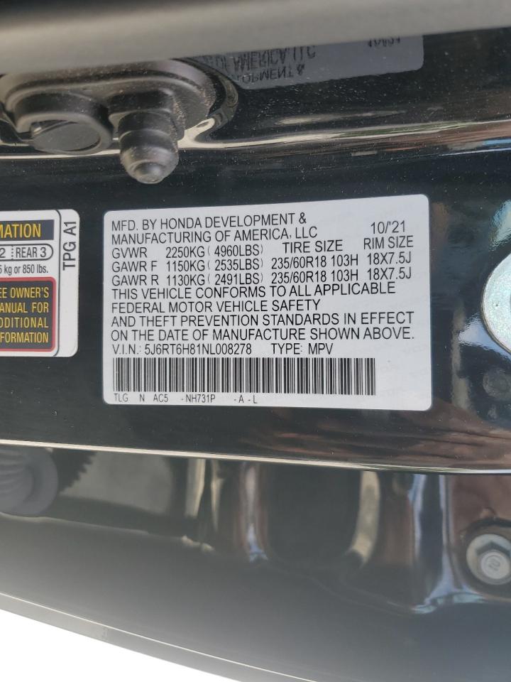 5J6RT6H81NL008278 2022 Honda Cr-V Exl