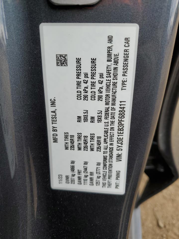 5YJ3E1EB3PF688411 2023 Tesla Model 3