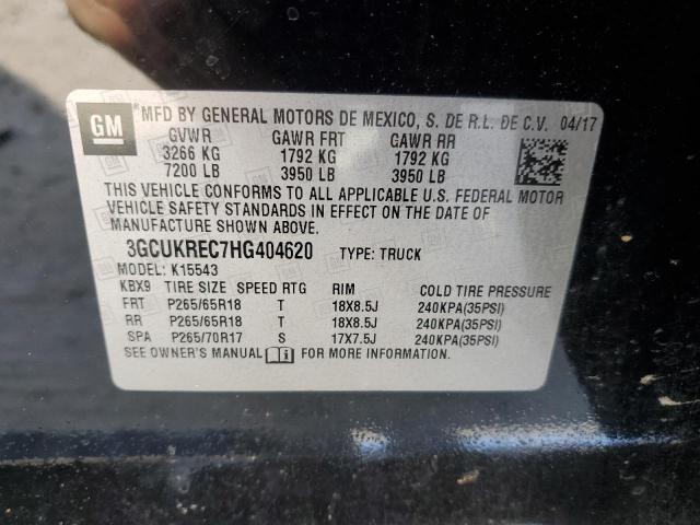 2017 CHEVROLET SILVERADO - 3GCUKREC7HG404620