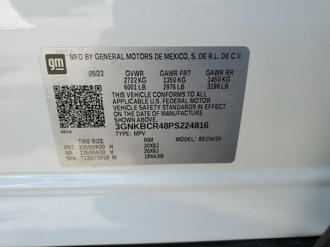 3GNKBCR48PS224816 2023 Chevrolet Blazer 2Lt