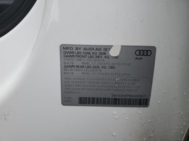 2014 Audi Q5 Premium VIN: WA1CFAFP9EA093571 Lot: 54430214