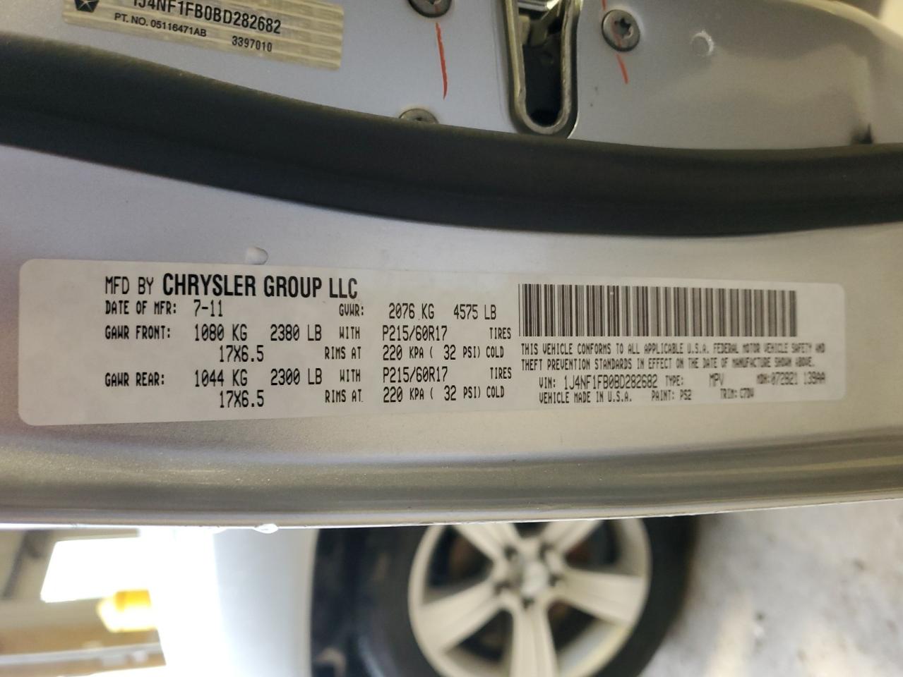 1J4NF1FB0BD282682 2011 Jeep Compass Sport