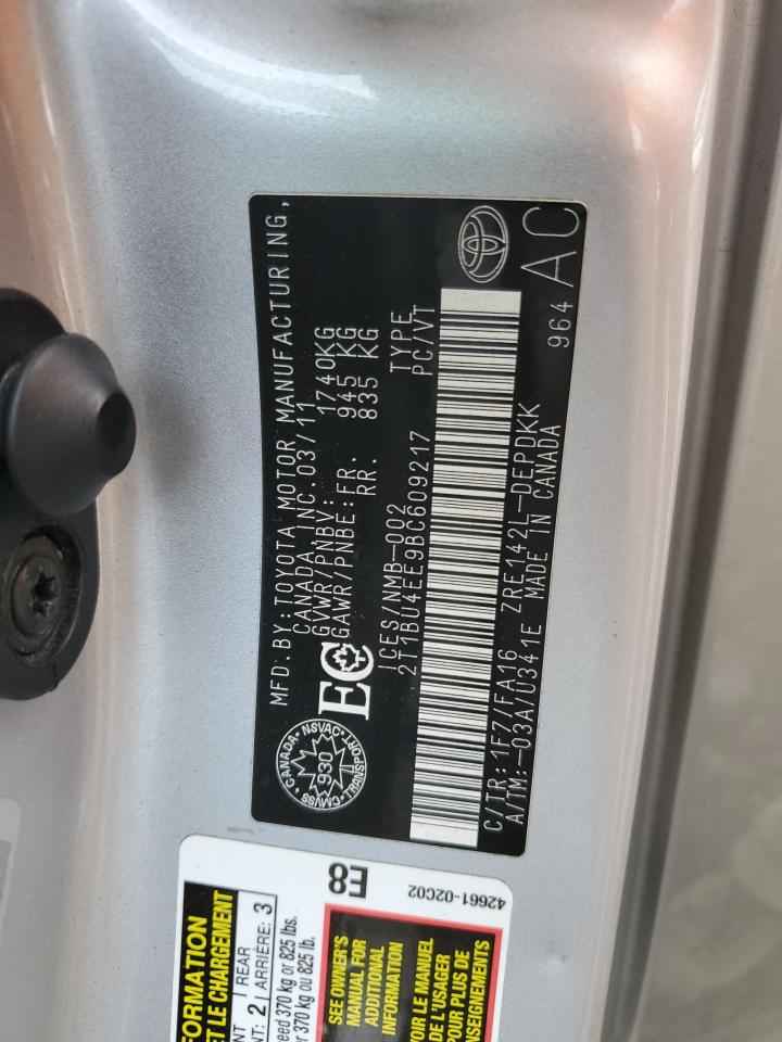 2T1BU4EE9BC609217 2011 Toyota Corolla Base