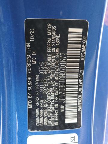 2022 SUBARU BRZ LIMITE JF1ZDBE10N9701672
