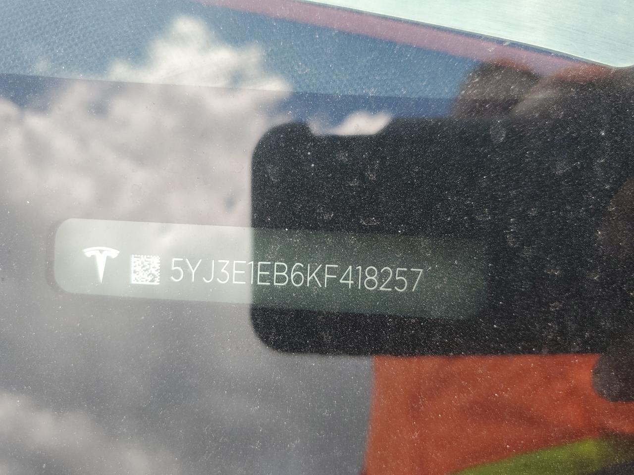 5YJ3E1EB6KF418257 2019 Tesla Model 3