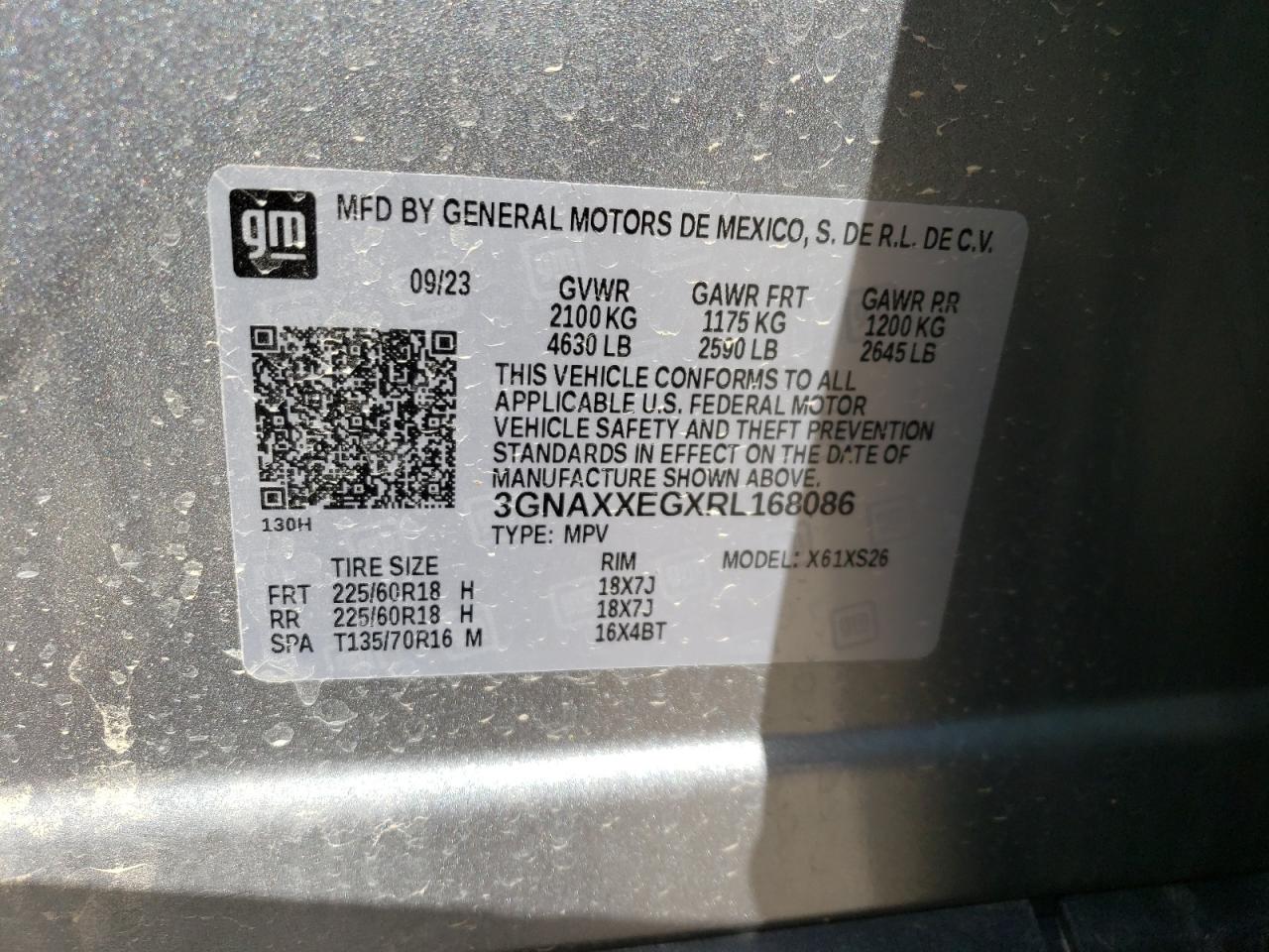 3GNAXXEGXRL168086 2024 Chevrolet Equinox Premiere