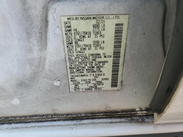 2005 Nissan Pathfinder Le VIN: 5N1AR18W95C733903 Lot: 56210444