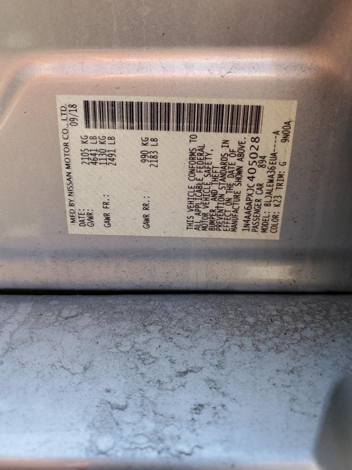 1N4AA6APXJC405028 NISSAN MAXIMA 2018