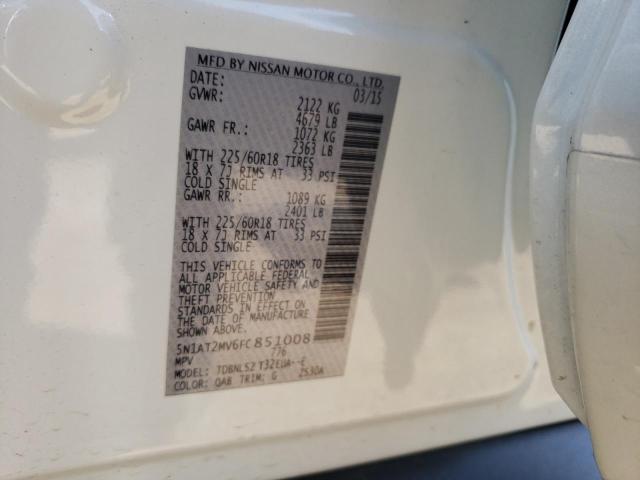 2015 Nissan Rogue S VIN: 5N1AT2MV6FC851008 Lot: 54967114