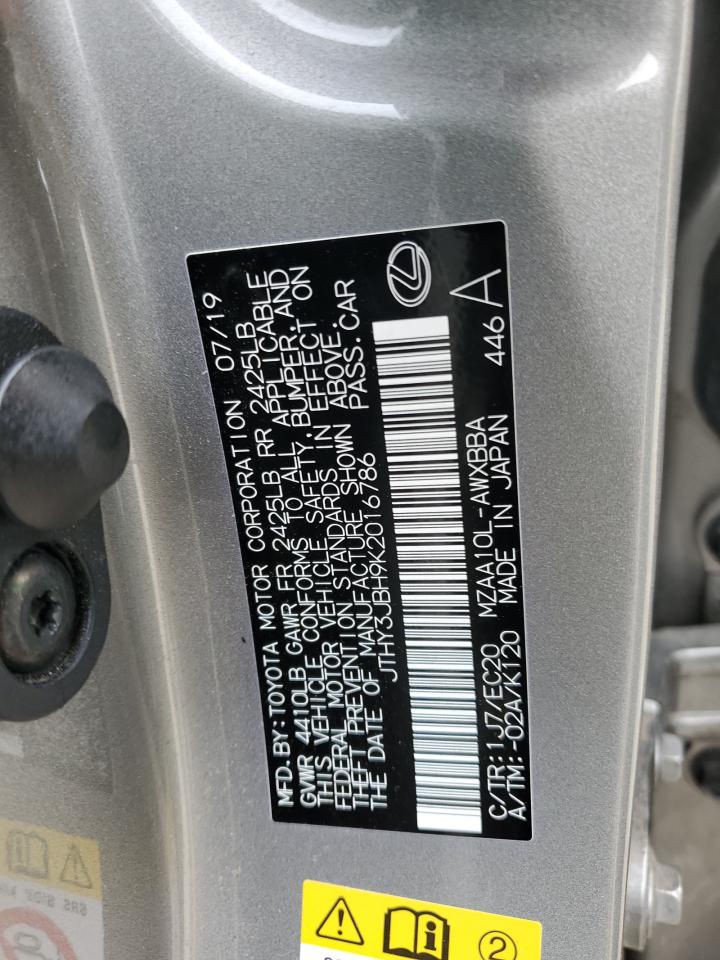 JTHY3JBH9K2016786 2019 Lexus Ux 200