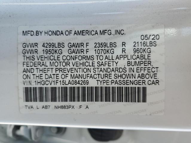 2020 Honda Accord Lx VIN: 1HGCV1F15LA084269 Lot: 55032104