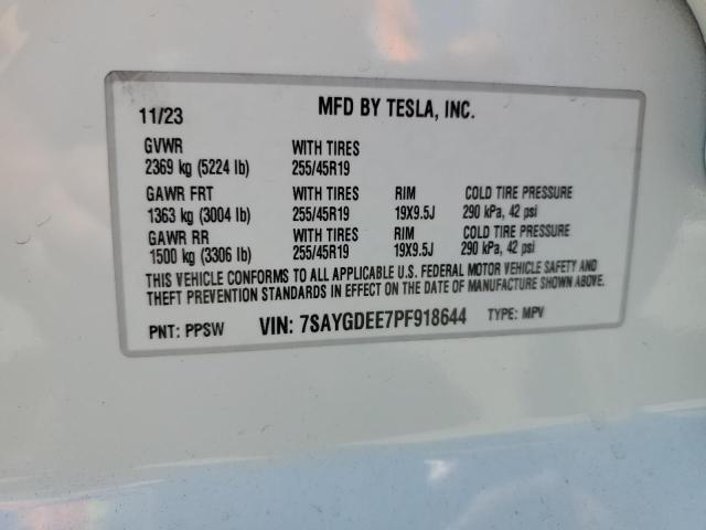 2023 Tesla Model Y VIN: 7SAYGDEE7PF918644 Lot: 55863224