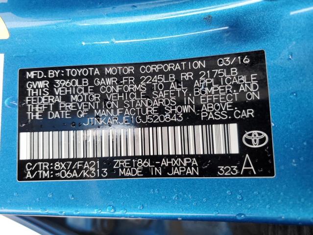 2016 TOYOTA SCION IM - JTNKARJE1GJ520843
