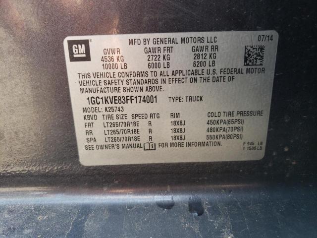 2015 Chevrolet Silverado K2500 Heavy Duty Lt VIN: 1GC1KVE83FF174001 Lot: 55618934