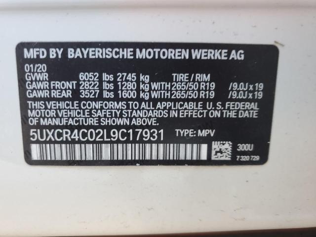 5UXCR4C02L9C17931 BMW X5 SDRIVE 14