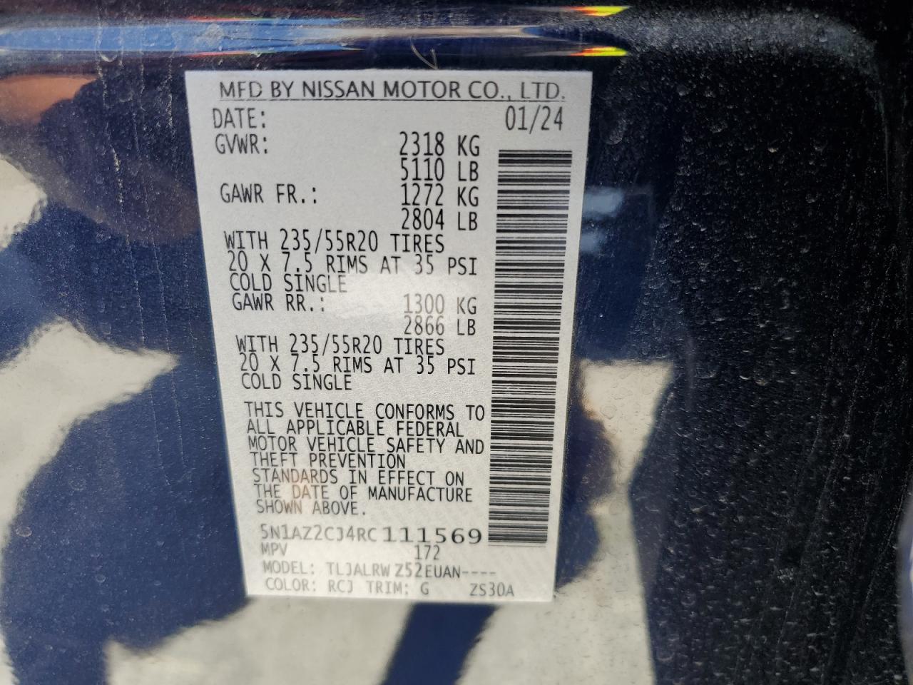 5N1AZ2CJ4RC111569 NISSAN MURANO 2024