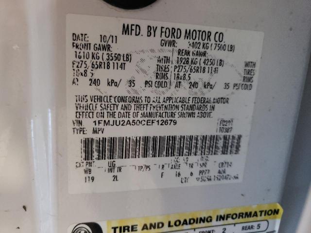 2012 Ford Expedition Limited VIN: 1FMJU2A50CEF12679 Lot: 54257214