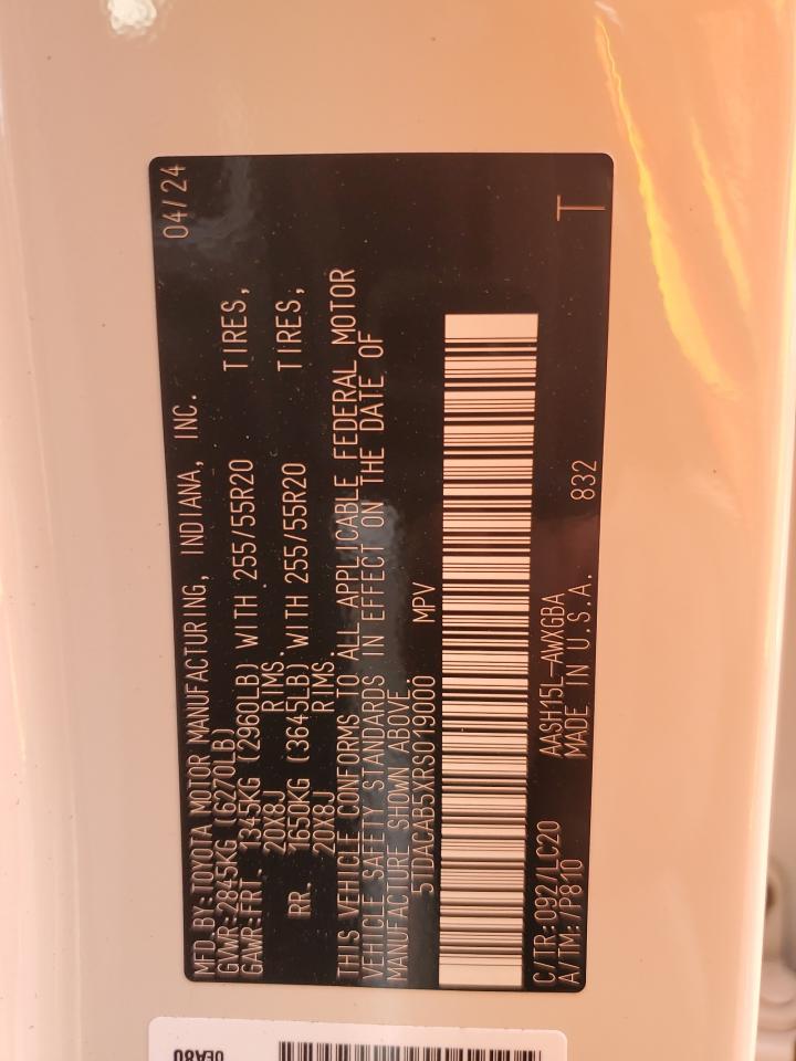 5TDACAB5XRS019000 2024 Toyota Grand Highlander Xle