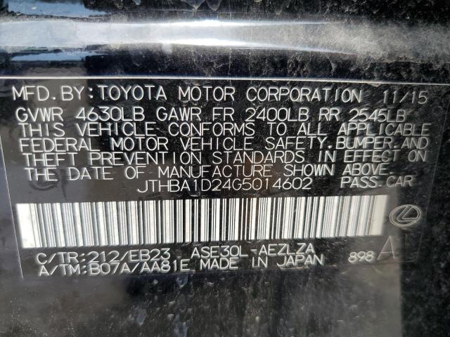 2016 Lexus Is 200T VIN: JTHBA1D24G5014602 Lot: 55283204