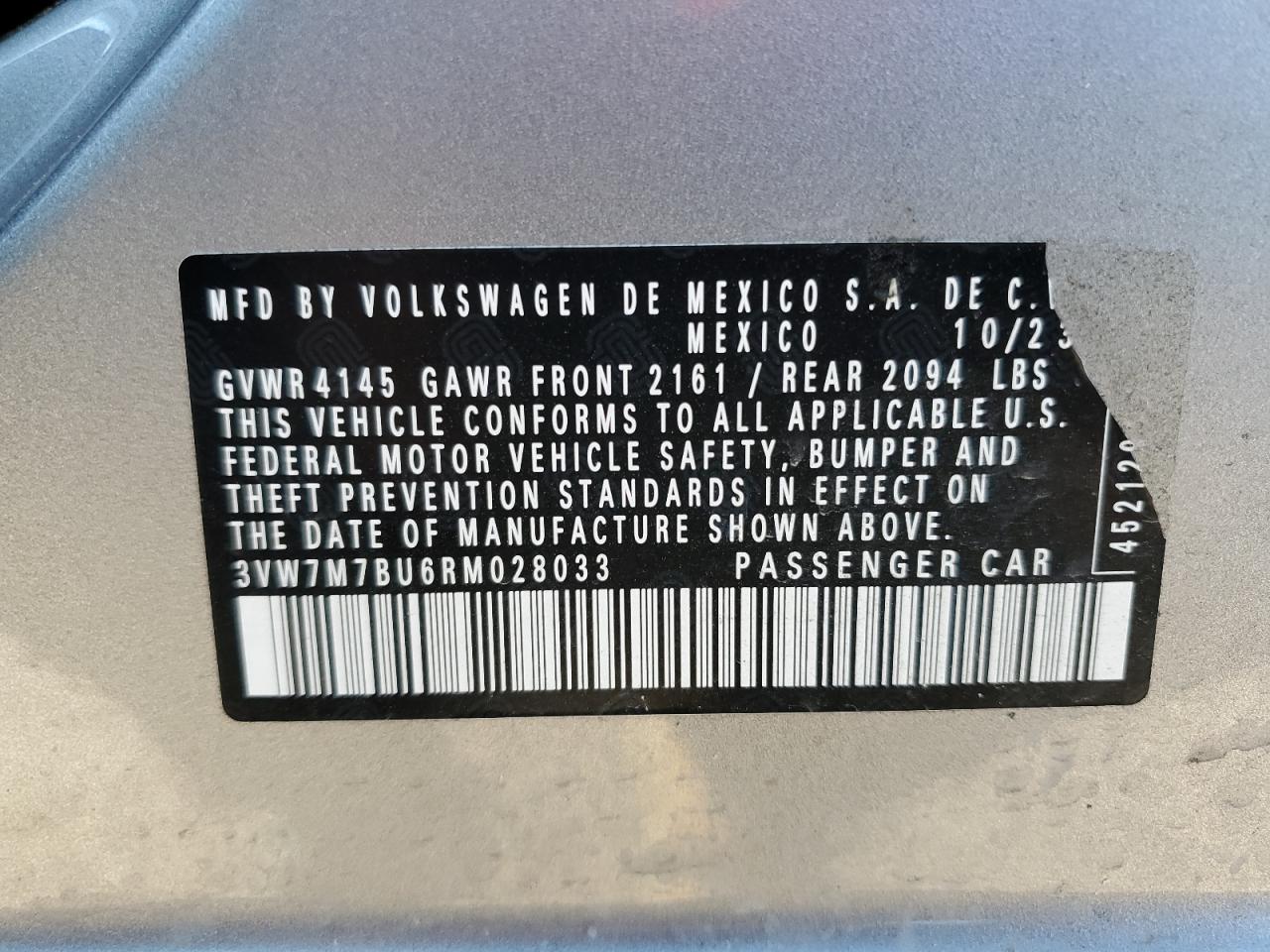 3VW7M7BU6RM028033 2024 Volkswagen Jetta Se