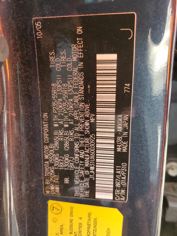 JTJHW31UX60030925 2006 Lexus Rx 400