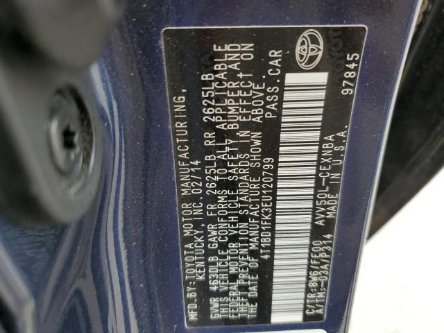 2014 Toyota Camry Hybrid VIN: 4T1BD1FK3EU120799 Lot: 53808674