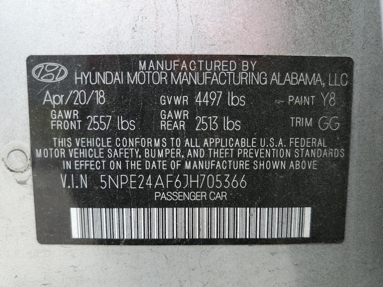 5NPE24AF6JH705366 2018 Hyundai Sonata Se